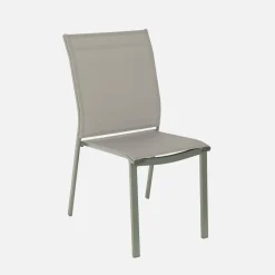 Acacia wood and aluminium garden table + 8 chairs