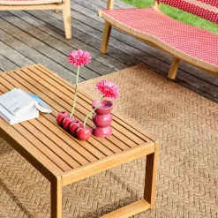 Acacia wood and resin garden set for 4 people