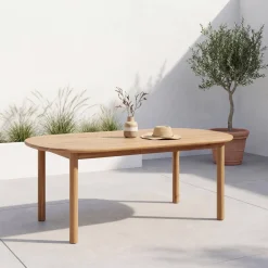 Acacia wood garden table for 6 people