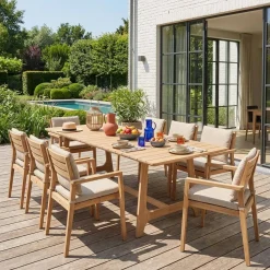 Acacia wood garden table seats 8