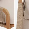 Acacia Wood 3-Seater Outdoor Sofa with Ropes and Fabric cushions