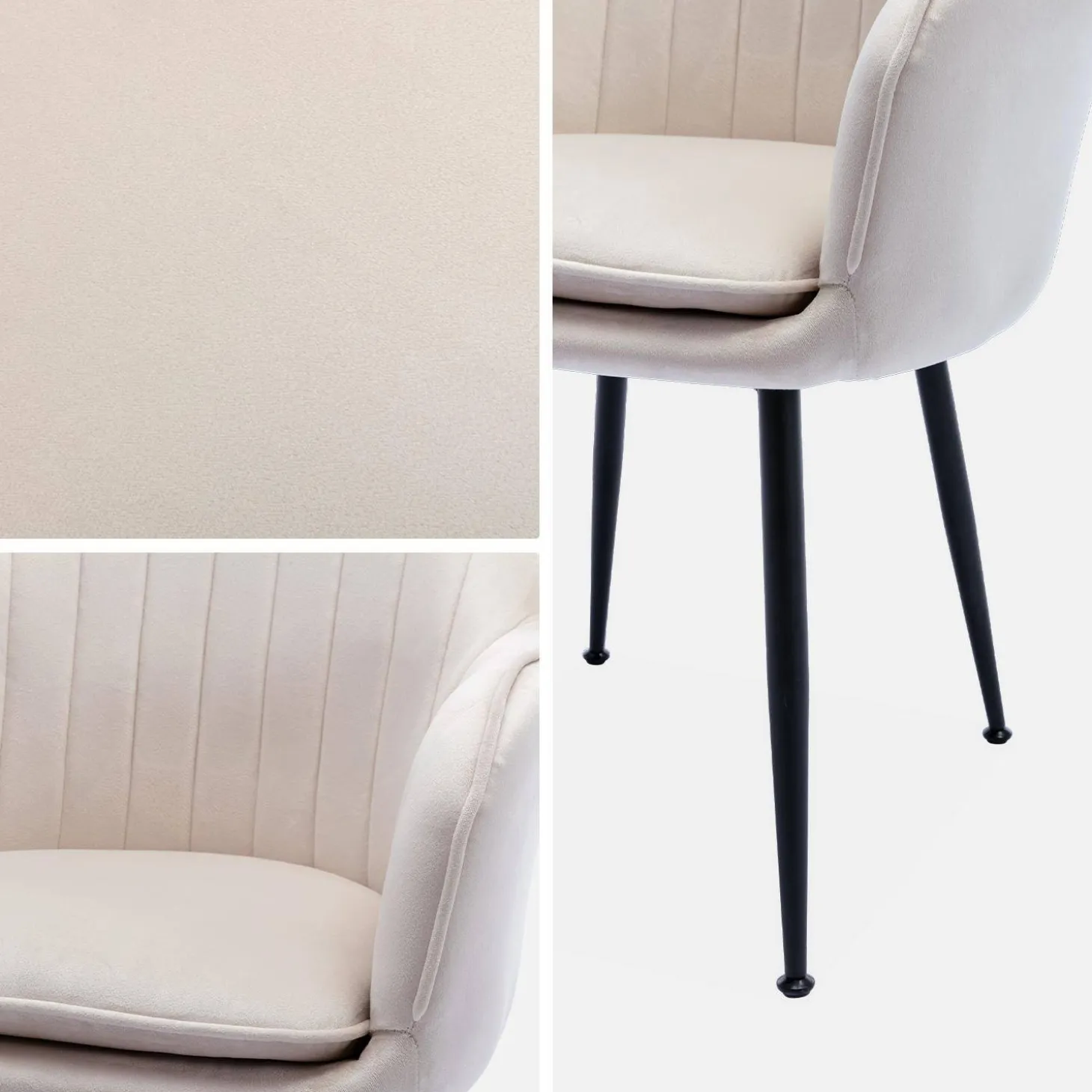 Accent chair with metal legs