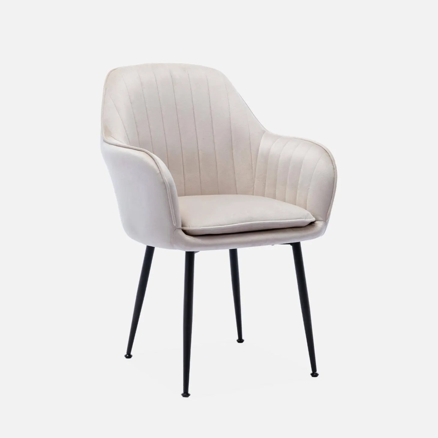 Accent chair with metal legs