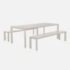Aluminium garden table + 2 benches