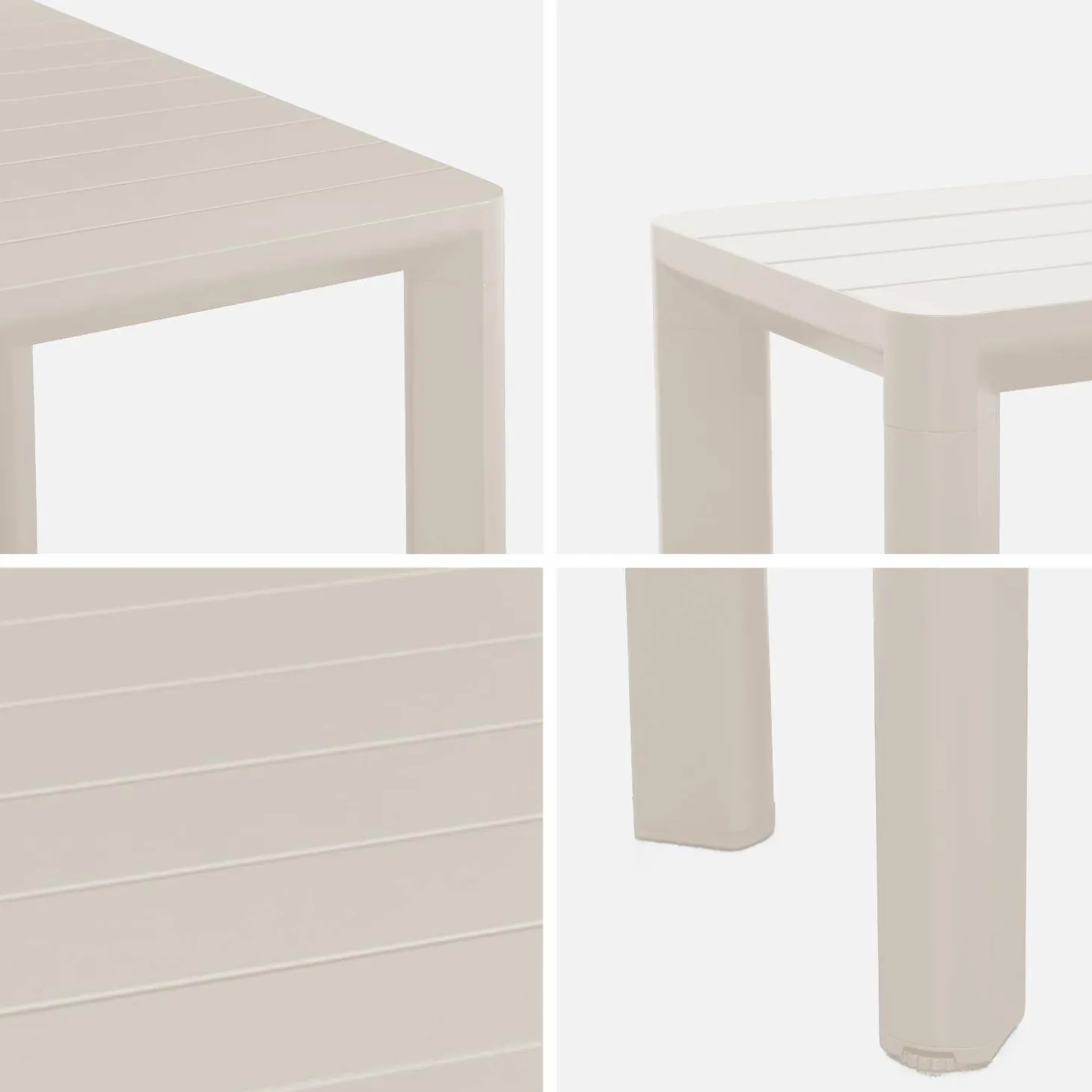Aluminium garden table + 2 benches
