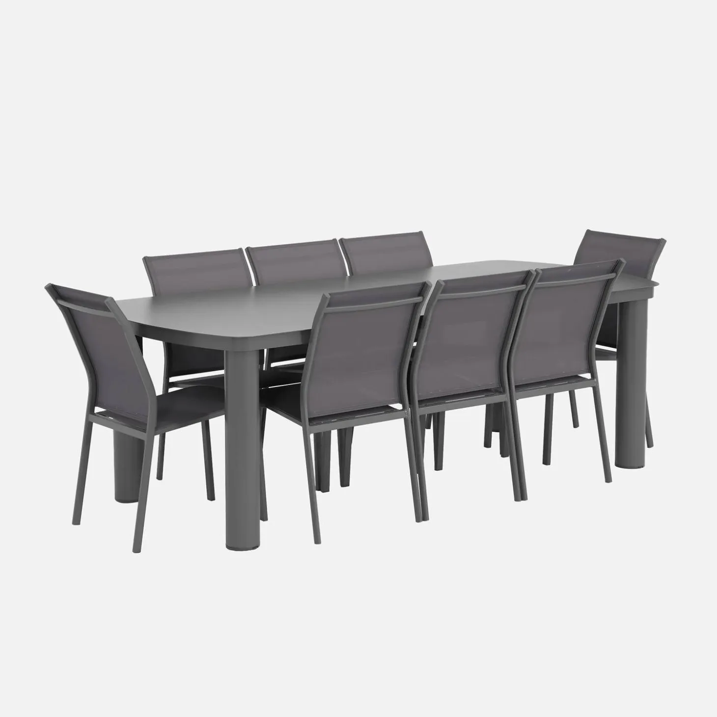 Aluminium garden table + 8 chairs