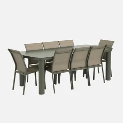 Aluminium garden table + 8 chairs