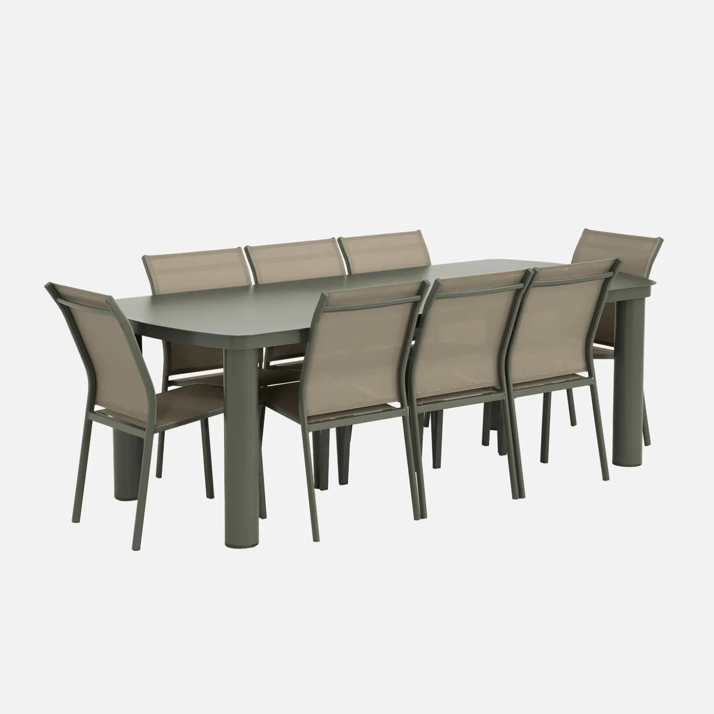 Aluminium garden table + 8 chairs