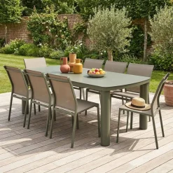 Aluminium garden table + 8 chairs