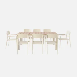Aluminium garden table 201cm + 8 chairs