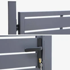 Aluminum garden gate with lock and handle