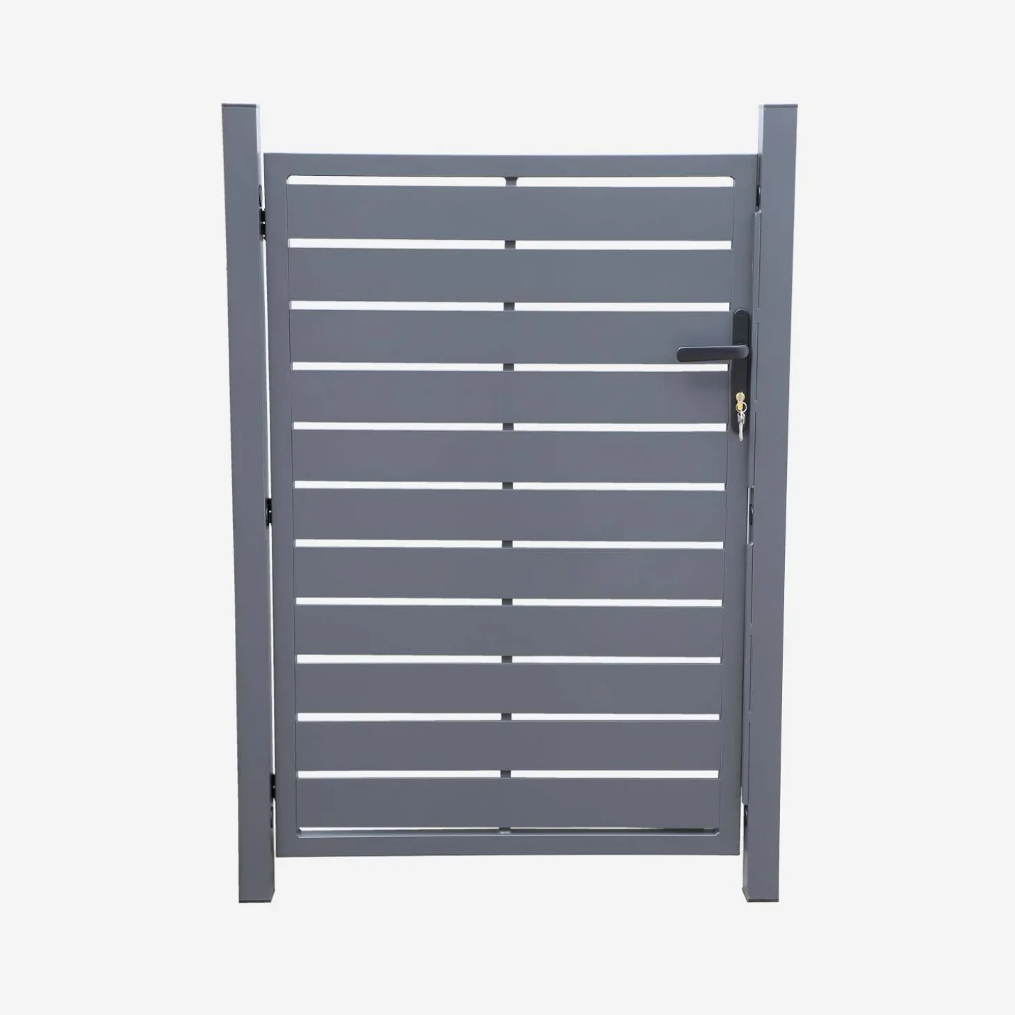 Aluminum garden gate with lock and handle