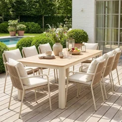Aluminum garden table 201cm seats 8