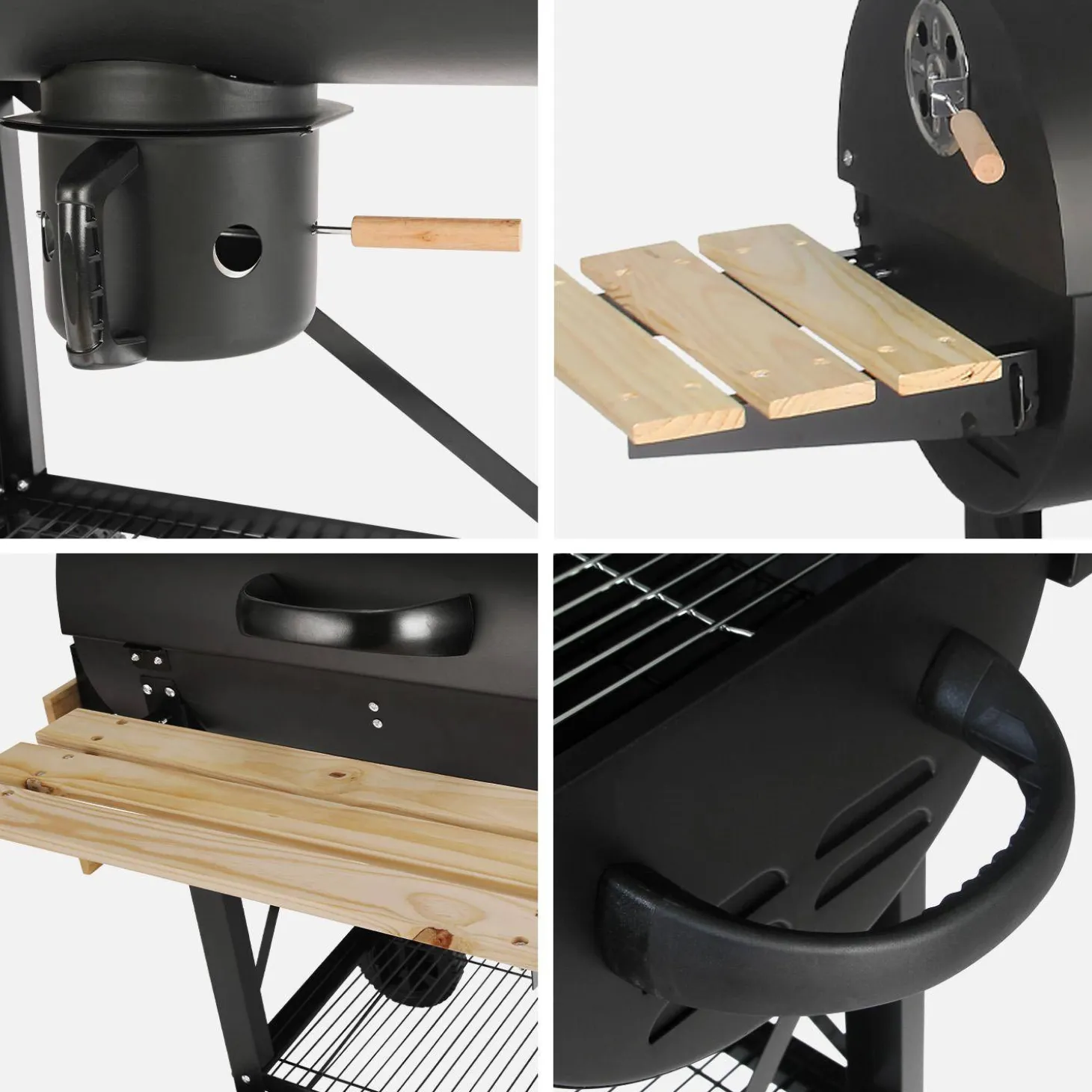 American-style charcoal smoker barbecue