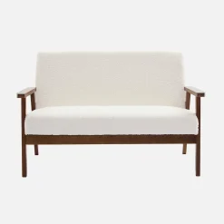 Armchair and 2-seater sofa in hevea wood