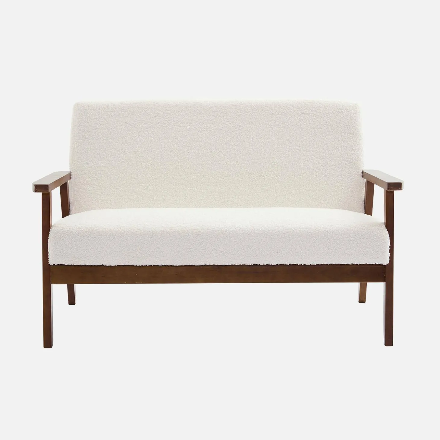 Armchair and 2-seater sofa in hevea wood