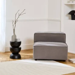 Armchair with water-repellent fabric seat, module for modular sofa