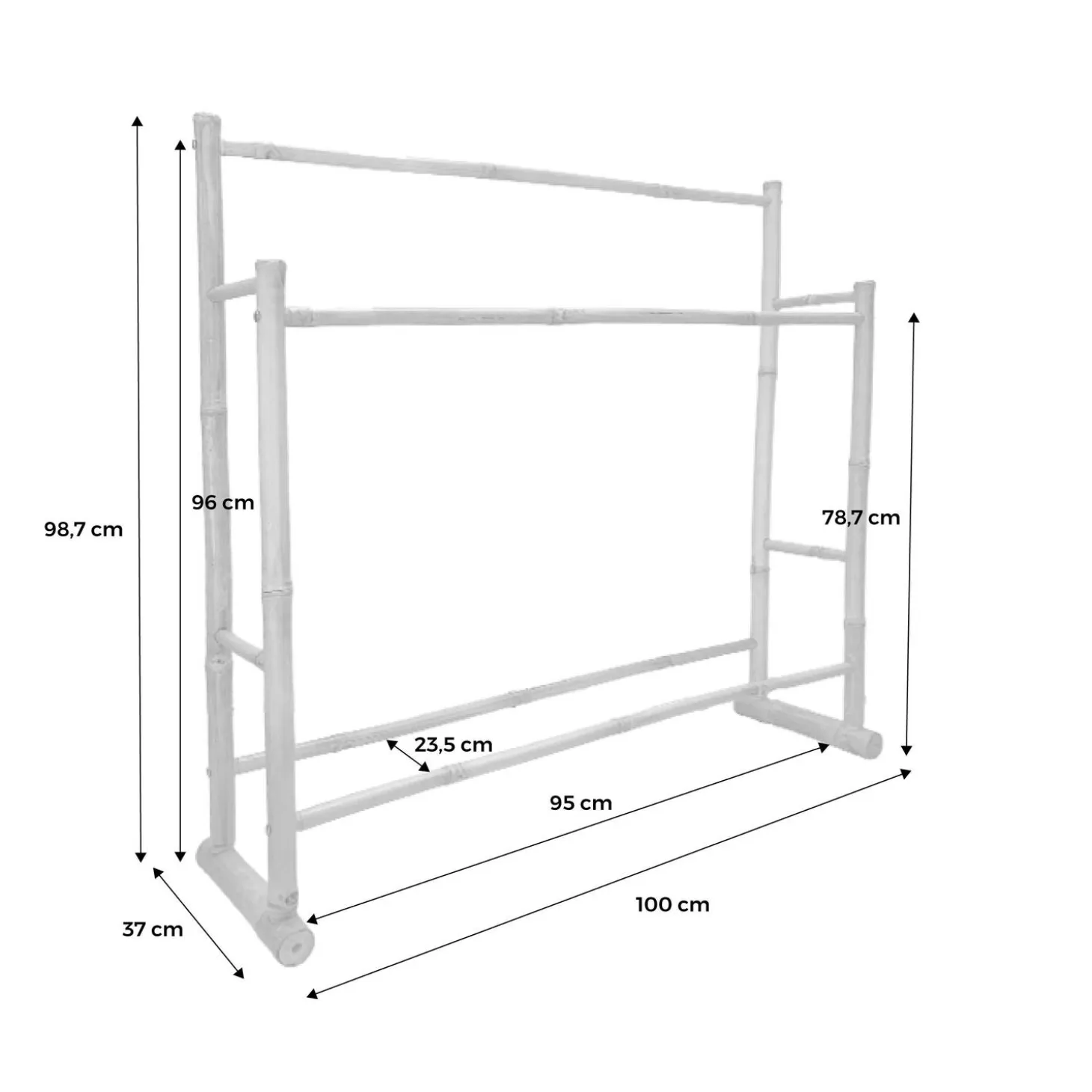 Bamboo double towel rail
