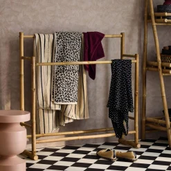 Bamboo double towel rail