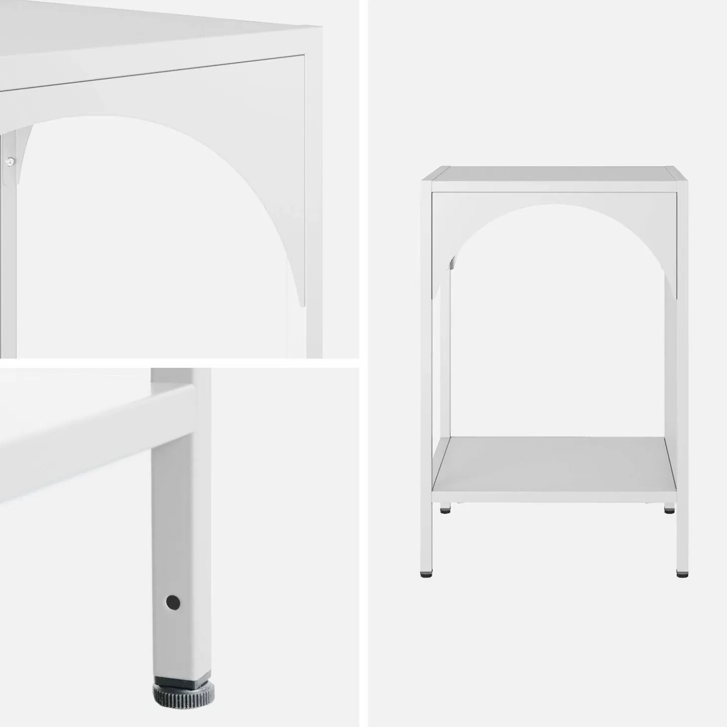 Bedside table, industrial-style, steel