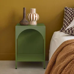 Bedside table, industrial-style, steel