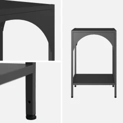 Bedside table, industrial-style, steel