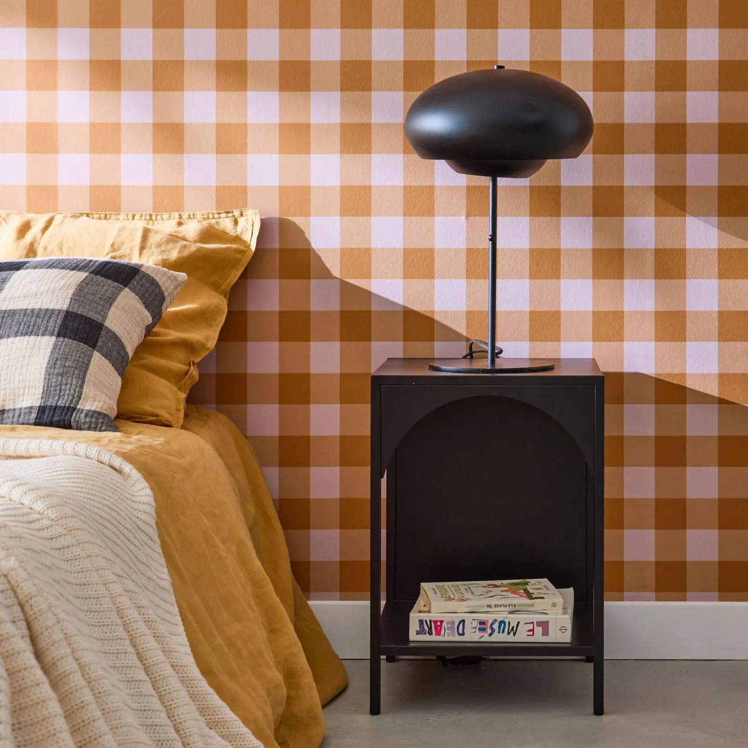 Bedside table, industrial-style, steel