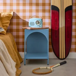 Bedside table, industrial-style, steel