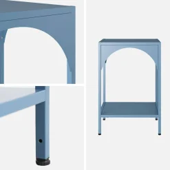 Bedside table, industrial-style, steel