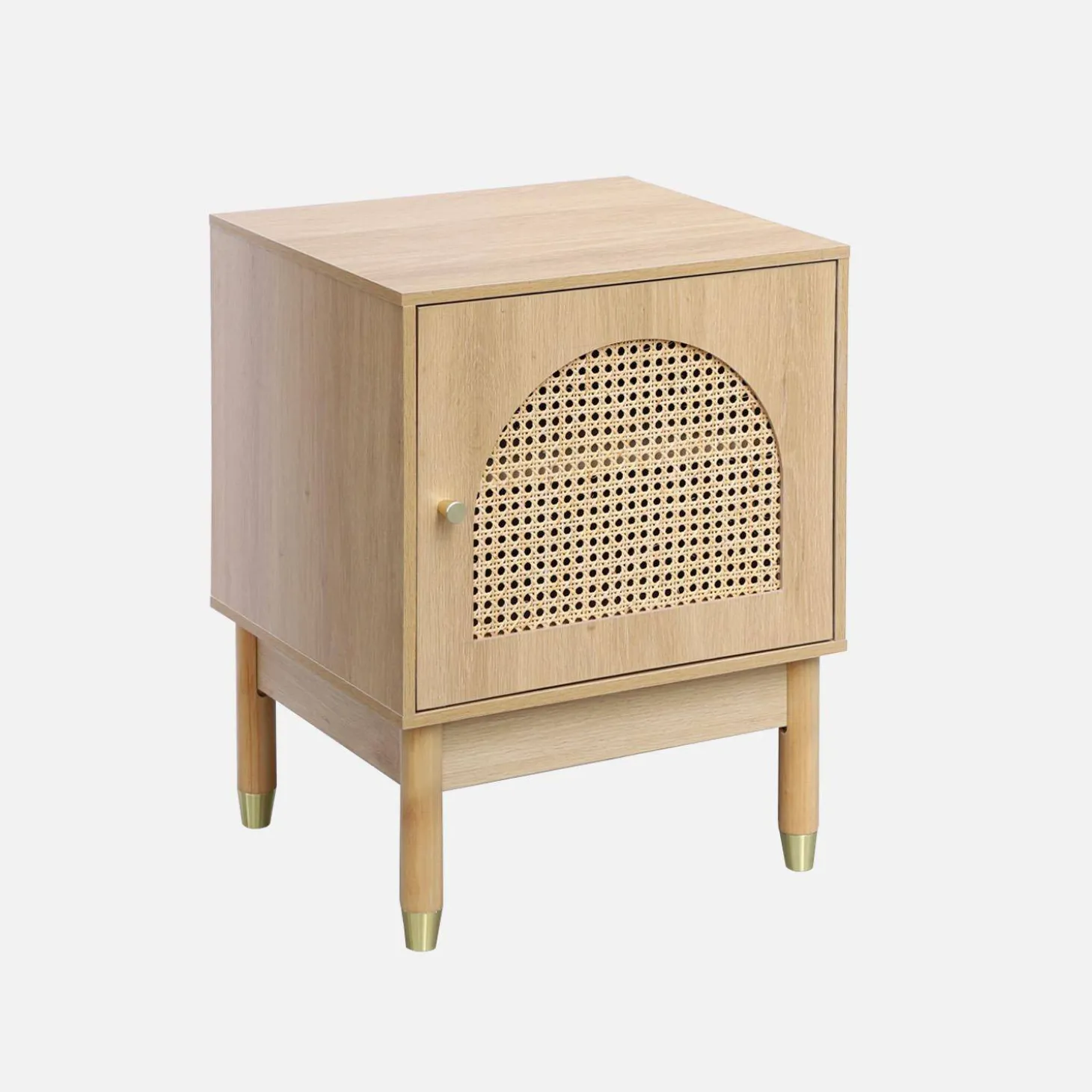 Bedside table wood and canework, 1 door