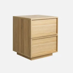 Bedside table wood effect 2 drawers
