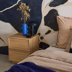 Bedside table wood effect 2 drawers