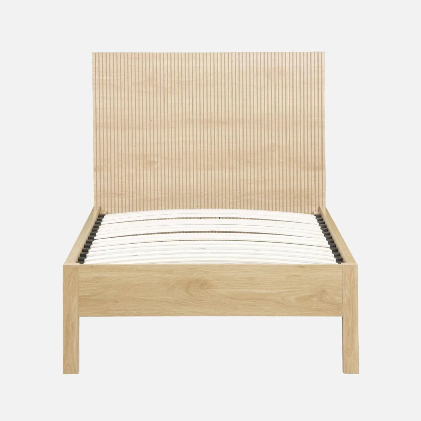 Bed with slatted base and headboard 90x190cm wood decor