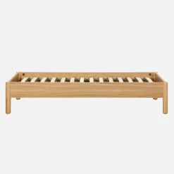Bed with slatted base 90x190cm wood decor