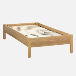 Bed with slatted base 90x190cm wood decor