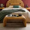 Bench, end of bed in natural rattan, 100cm