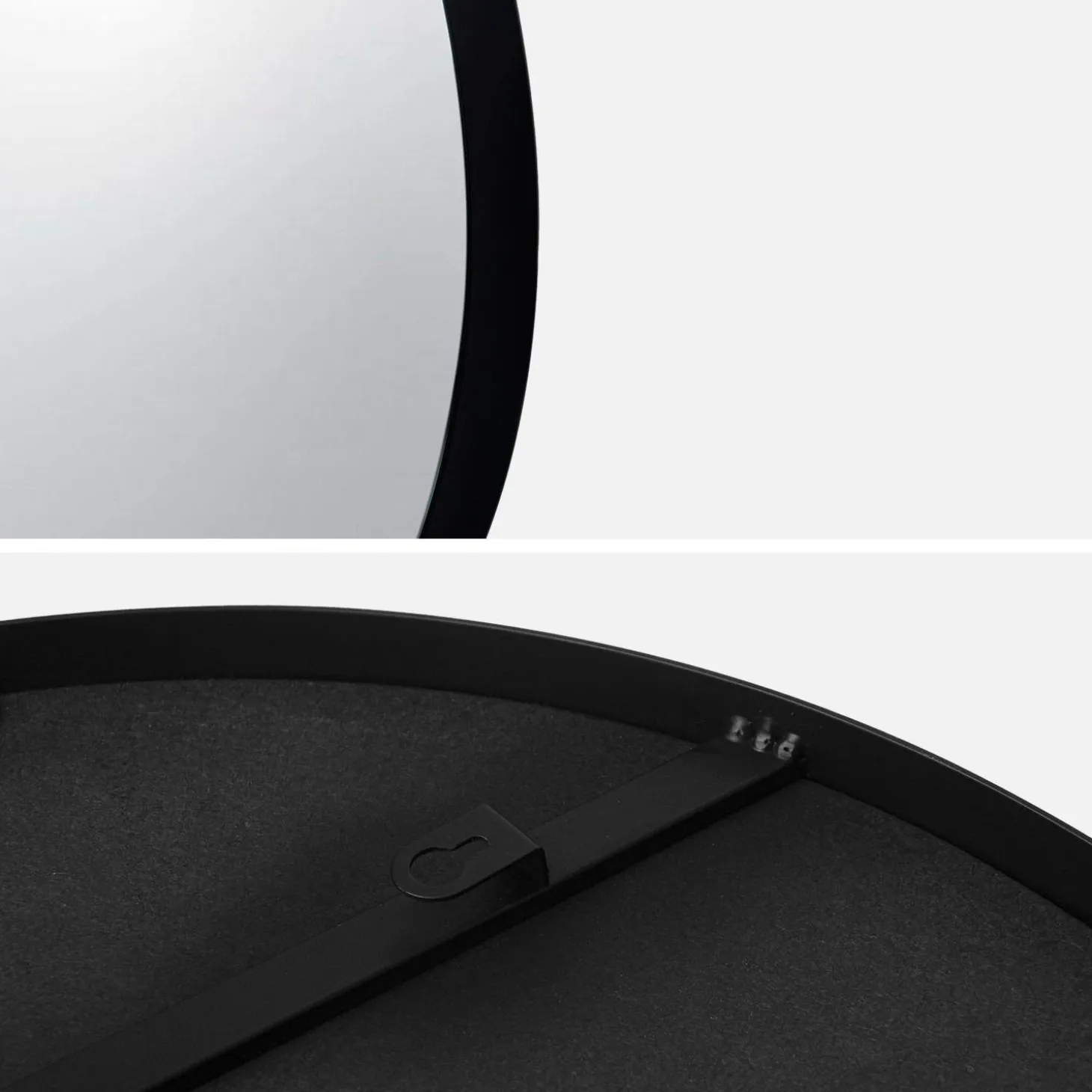 Black metal mirror