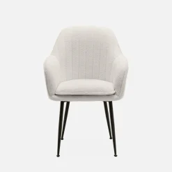 Boucle fabric accent chair with metal legs
