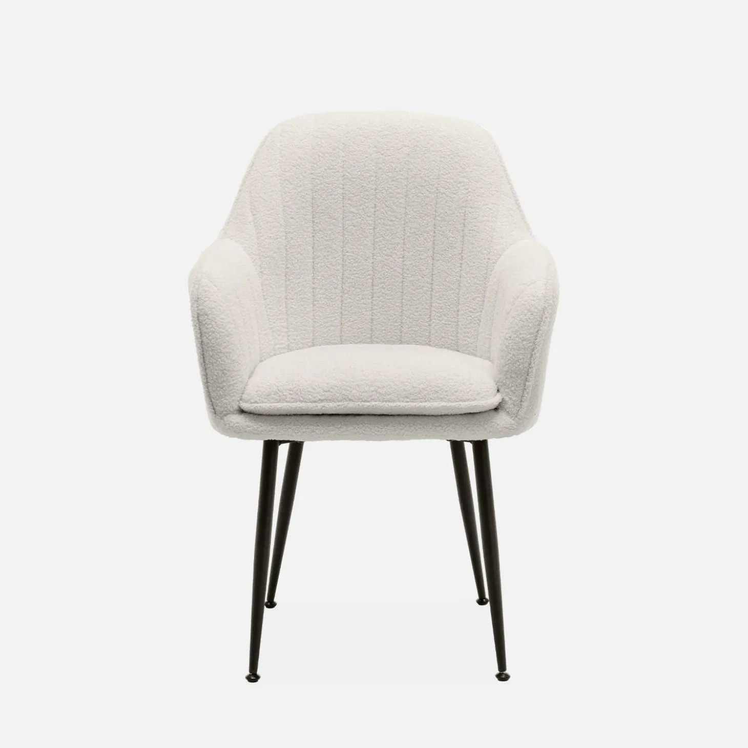 Boucle fabric accent chair with metal legs