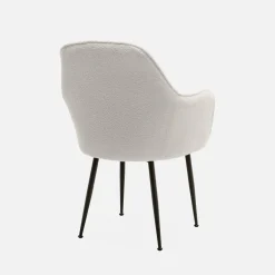 Boucle fabric accent chair with metal legs