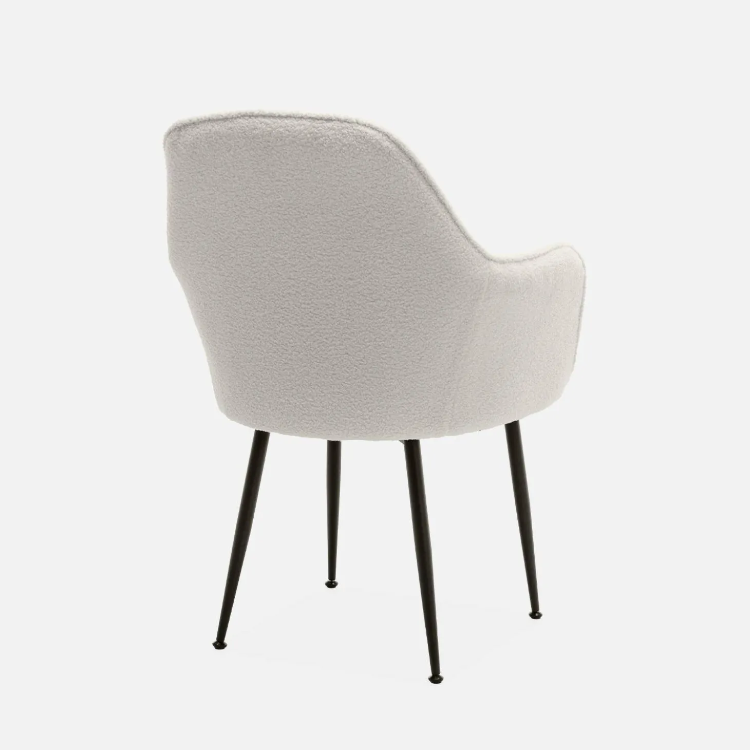 Boucle fabric accent chair with metal legs