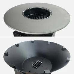 Brazier barbecue Ø81.5cm with cooking grate, storage space, lid and utensils