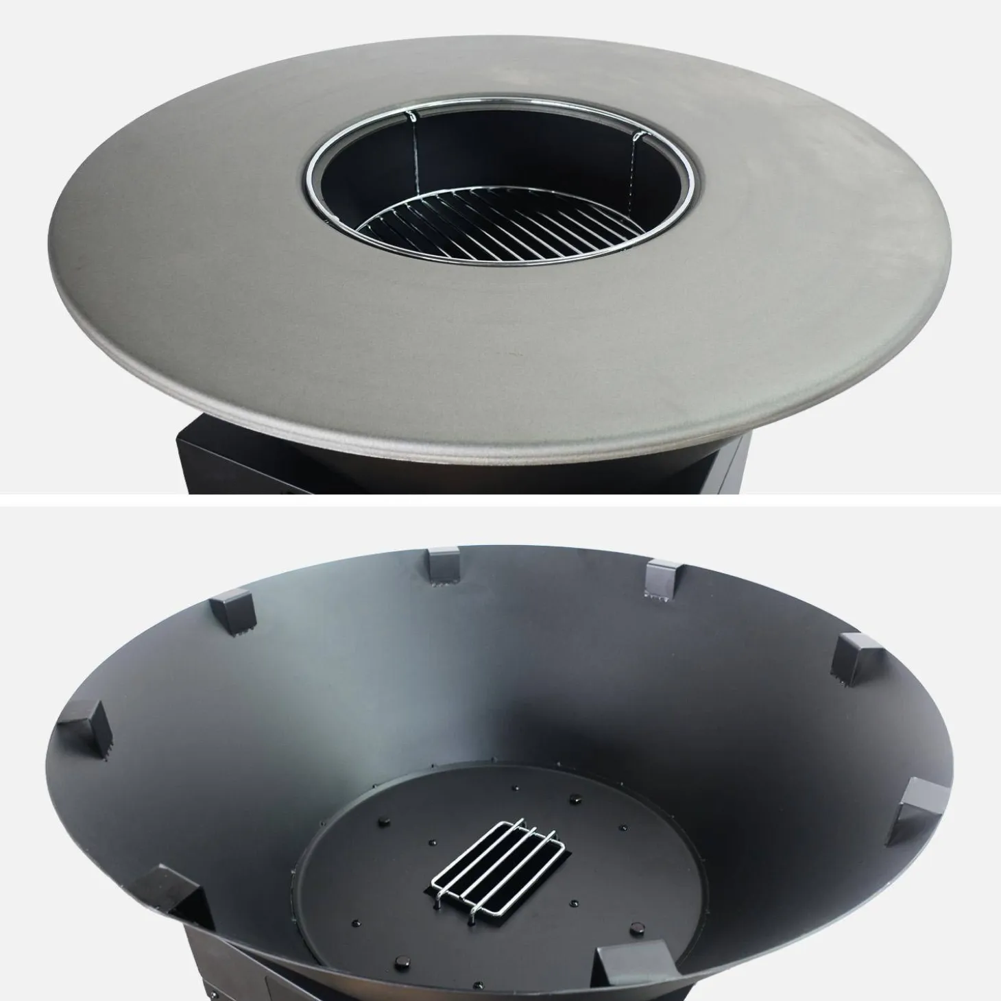 Brazier barbecue Ø81.5cm with cooking grate, storage space, lid and utensils