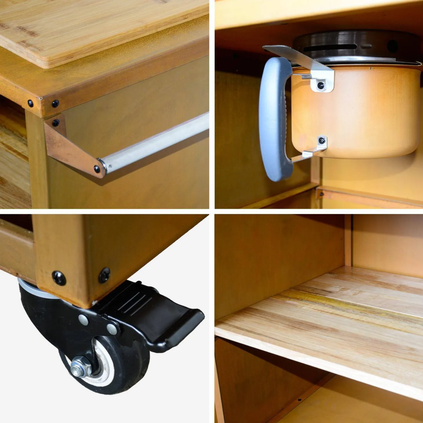 Brazier grill Ø80cm service table with storage spaces protective cover
