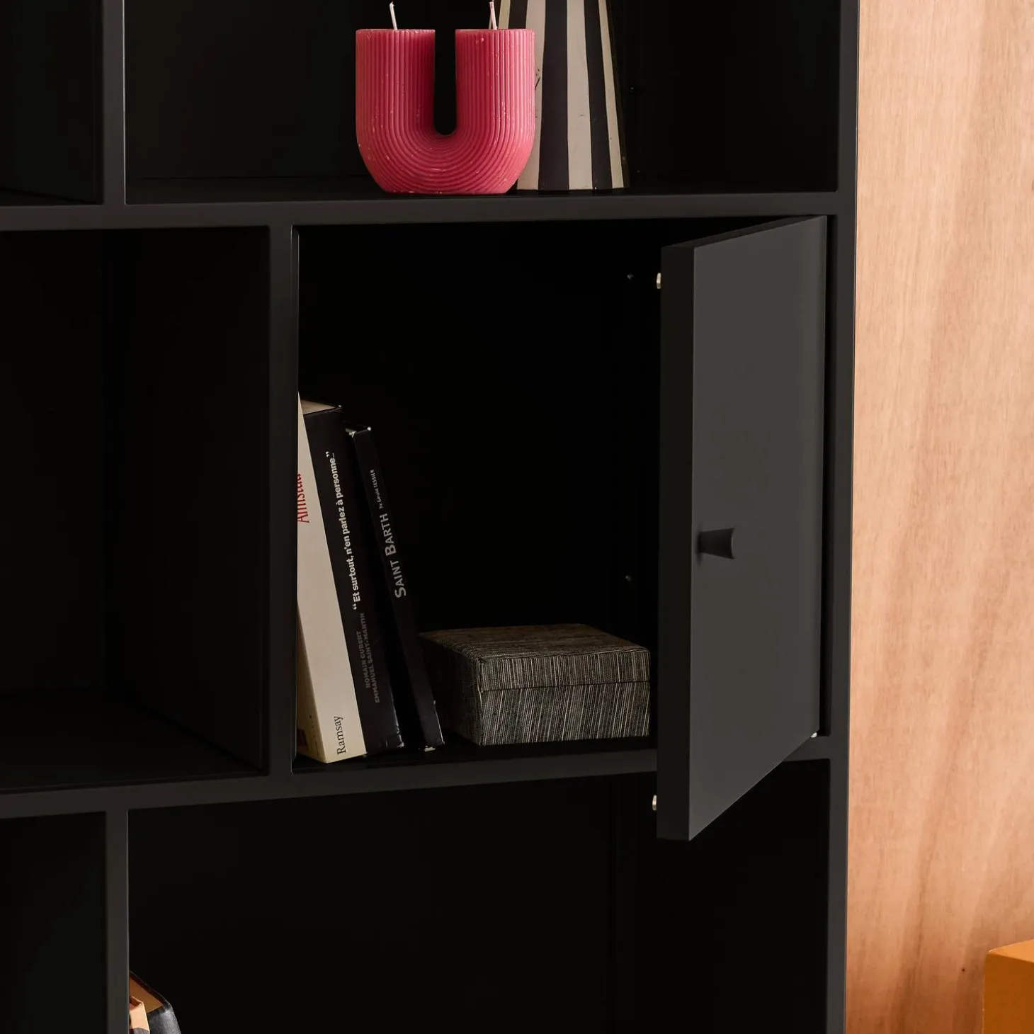 Buffet, industrial metal storage unit with 8 compartments