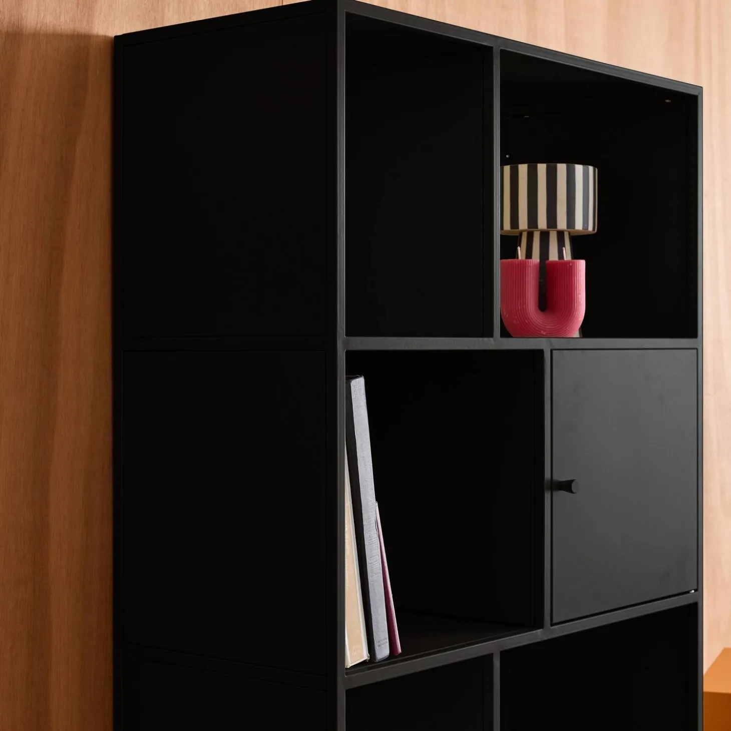 Buffet, industrial metal storage unit with 8 compartments