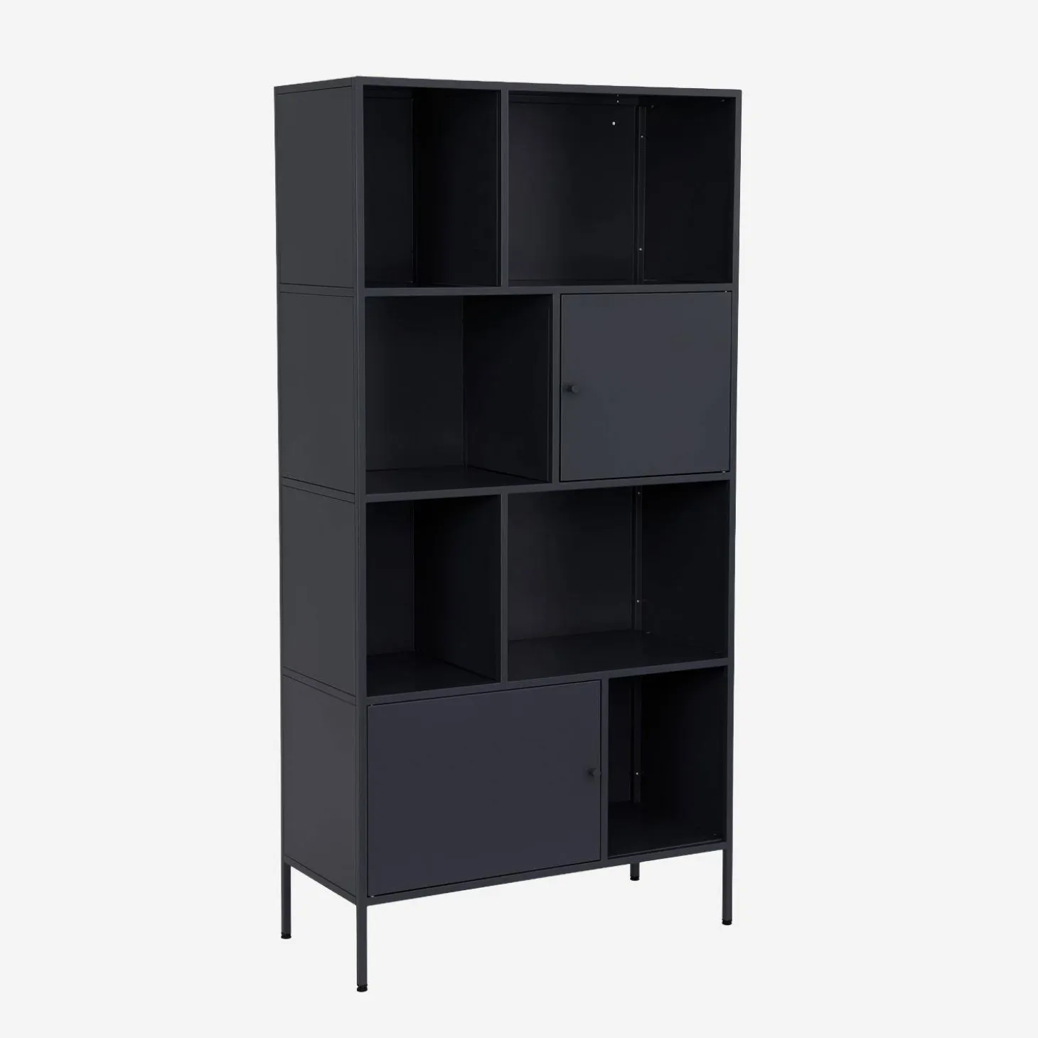 Buffet, industrial metal storage unit with 8 compartments