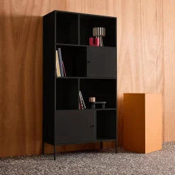 Buffet, industrial metal storage unit with 8 compartments
