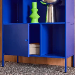 Buffet, industrial metal storage unit with 8 compartments