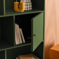 Buffet, industrial metal storage unit with 8 compartments